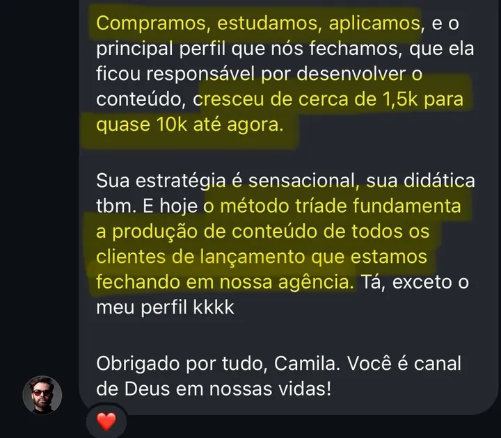Depoimento de Aluno Tríade