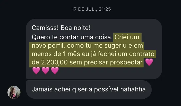 Depoimento de Aluna Tríade