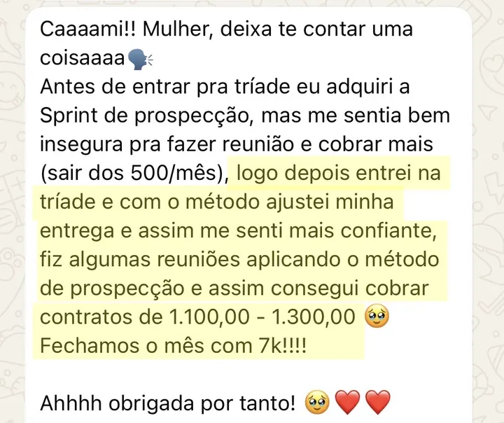 Depoimento de Aluna Tríade