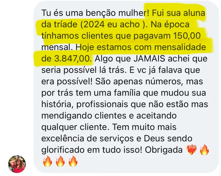 Depoimento de Aluna Tríade