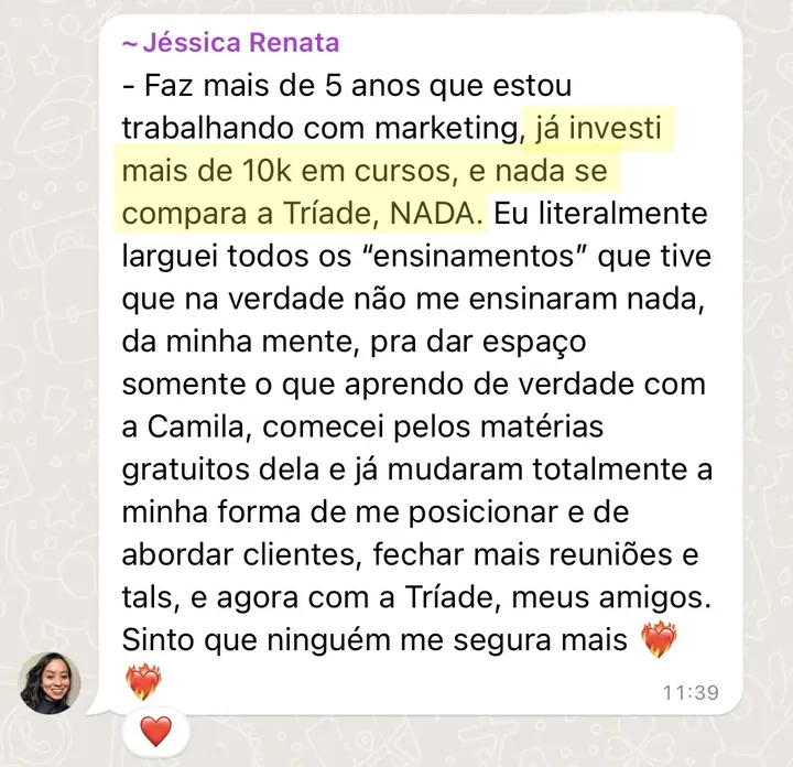 Depoimento de Jéssica Renata
